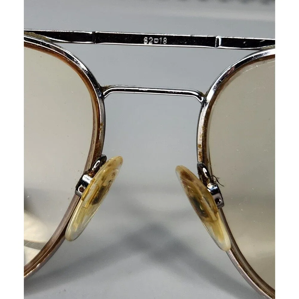 Vintage Luxottica Kuxx Aviator Eye Glasses Silver Sturdy Frame 62018 Italy 150